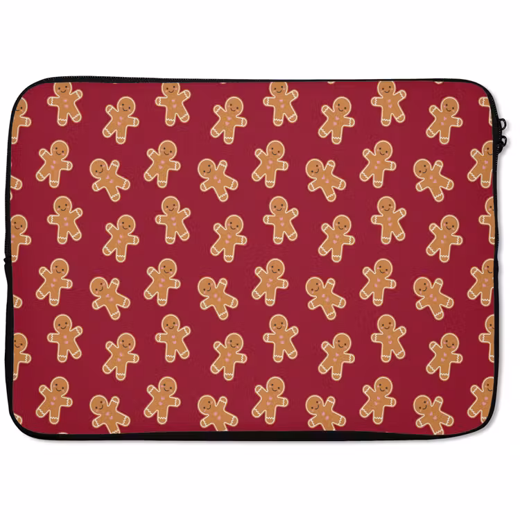 Laptophoes - Peperkoek - Rood - Bruin - Kerst — 1