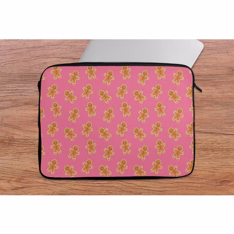 Laptophoes - Peperkoek - Roze - Bruin - Kerst — 2