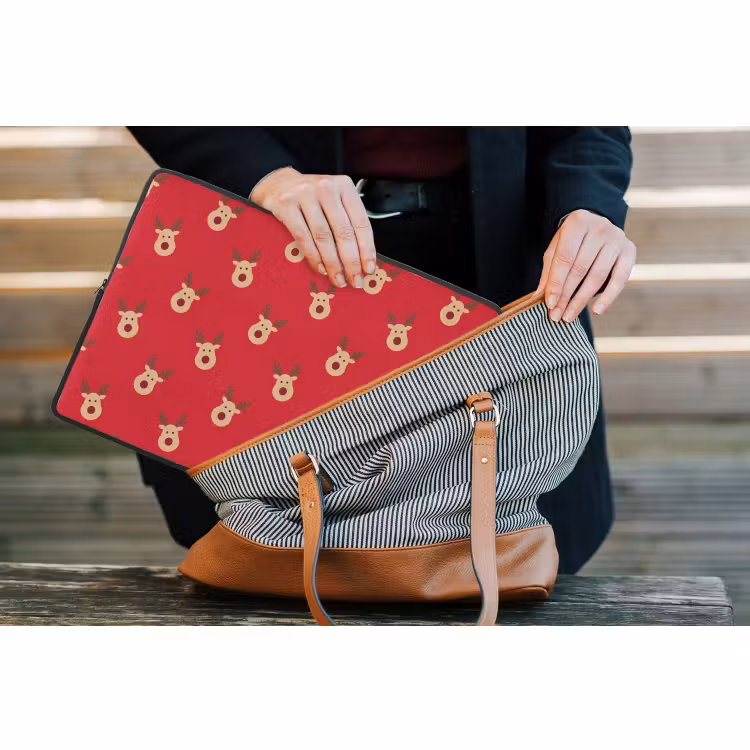 Laptophoes - Rendieren - Kerst - Rood — 4