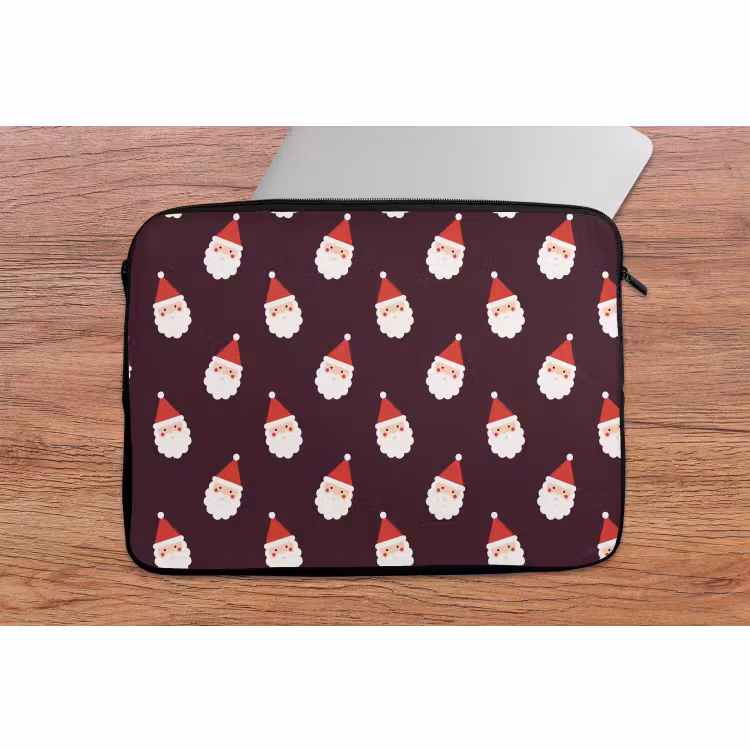 Laptophoes - Kerstman - Kerst - Donker - Rood — 2