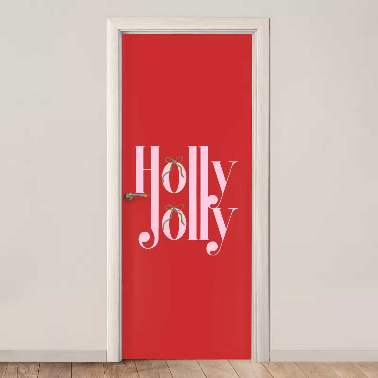 Deursticker - Kerst - Roze - Rood - Tekst — 1