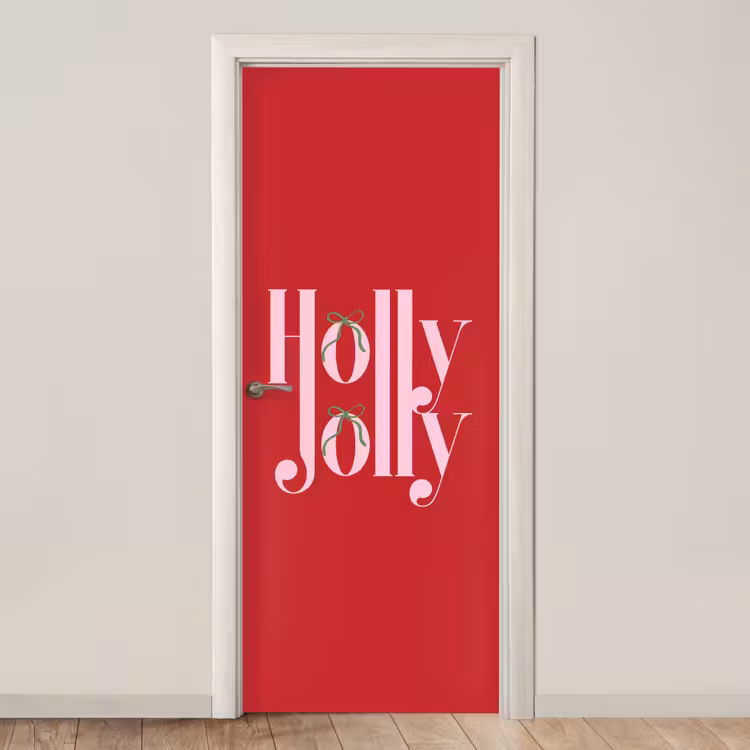 Deursticker - Kerst - Roze - Rood - Tekst — 1