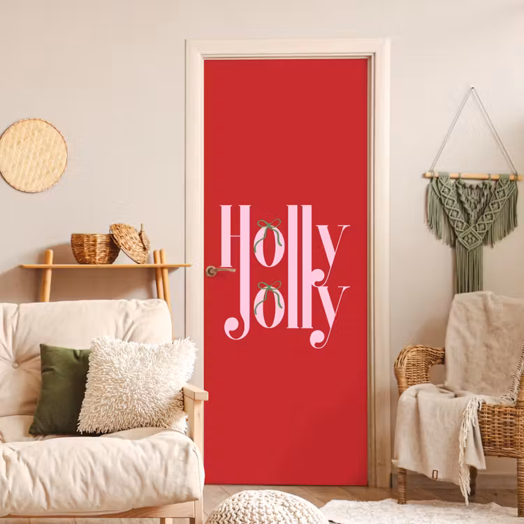 Deursticker - Kerst - Roze - Rood - Tekst — 4