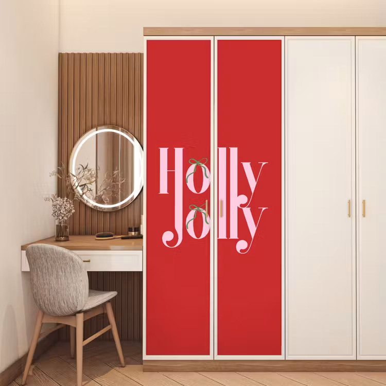 Deursticker - Kerst - Roze - Rood - Tekst — 5