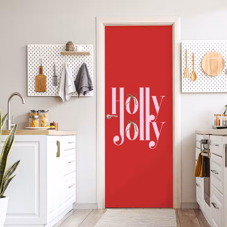 Deursticker - Kerst - Roze - Rood - Tekst — 7