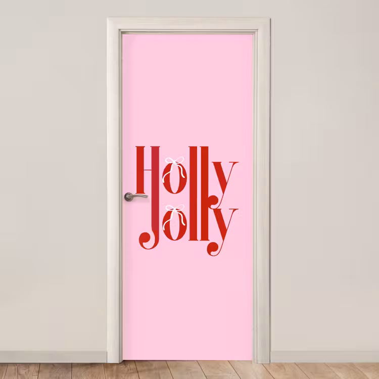 Deursticker - Kerst - Tekst - Rood - Roze — 1
