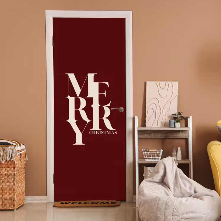 Deursticker - Merry - Tekst - Donker - Rood — 2