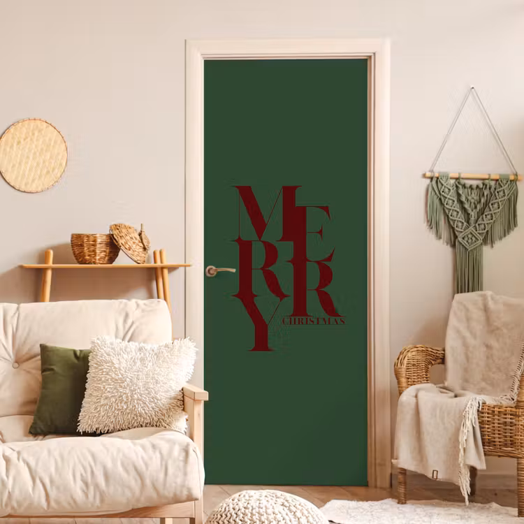 Deursticker - Merry - Tekst - Groen - Kerst — 4