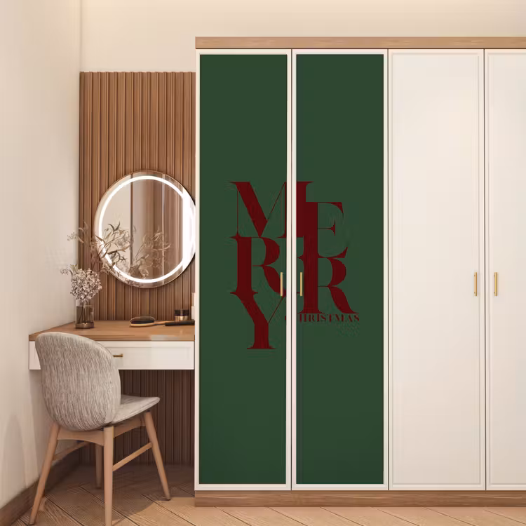 Deursticker - Merry - Tekst - Groen - Kerst — 5