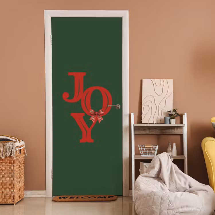 Deursticker - Tekst - Kerst - Rood — 2