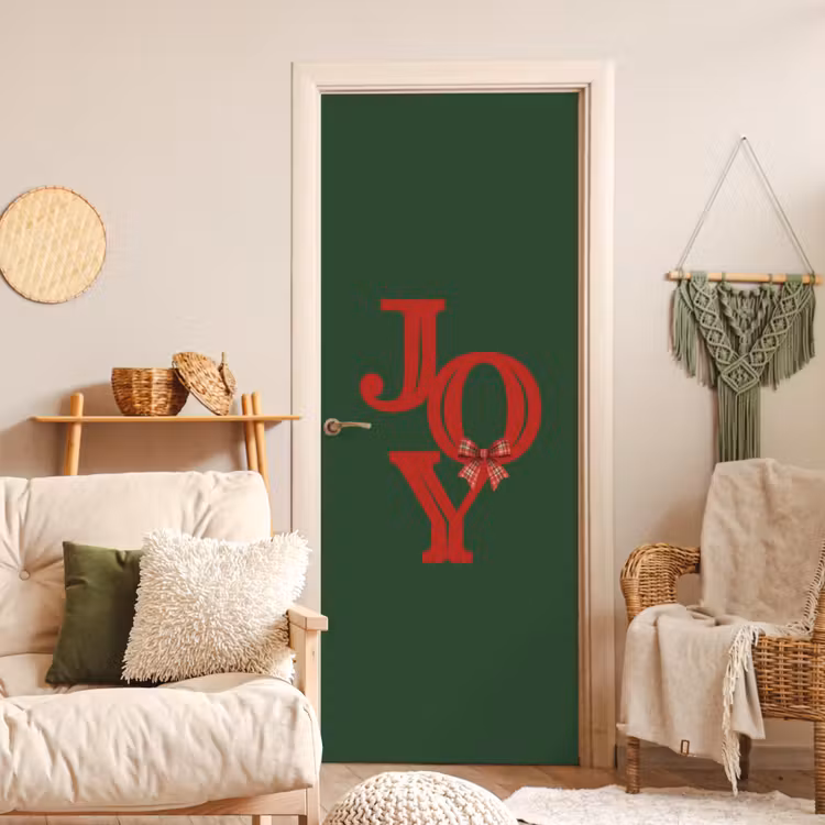 Deursticker - Tekst - Kerst - Rood — 4