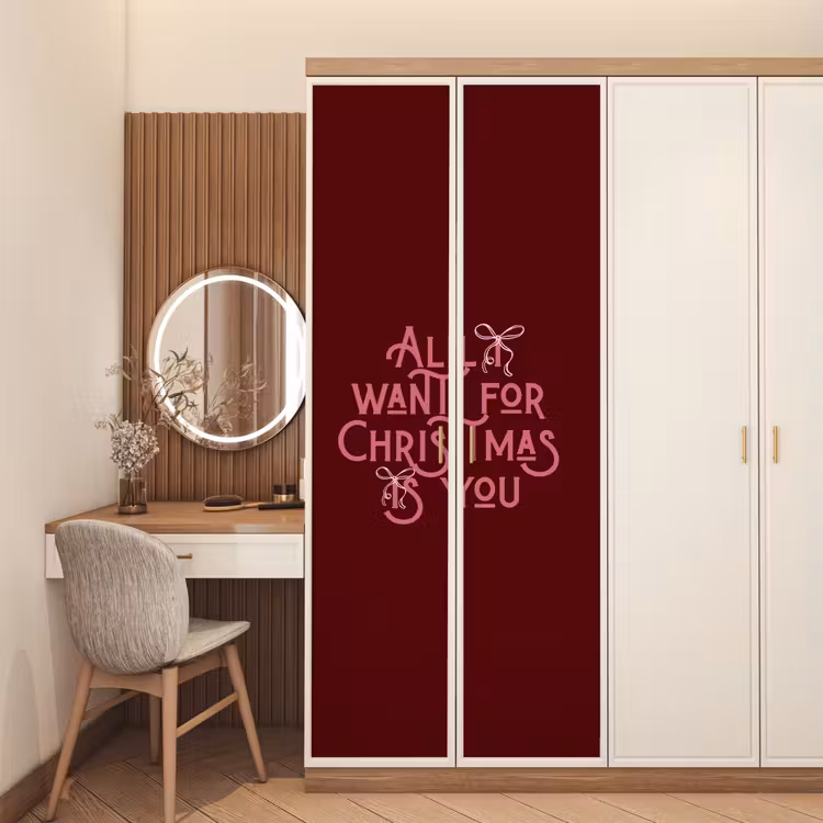 Deursticker - Tekst - Kerst - Rood - Roze — 5