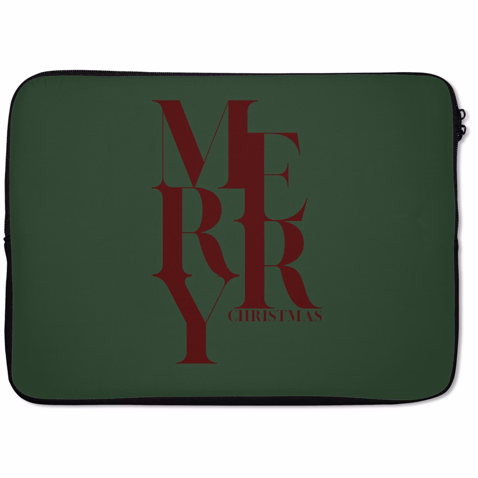 Laptophoes - Merry - Tekst - Groen - Kerst — 1
