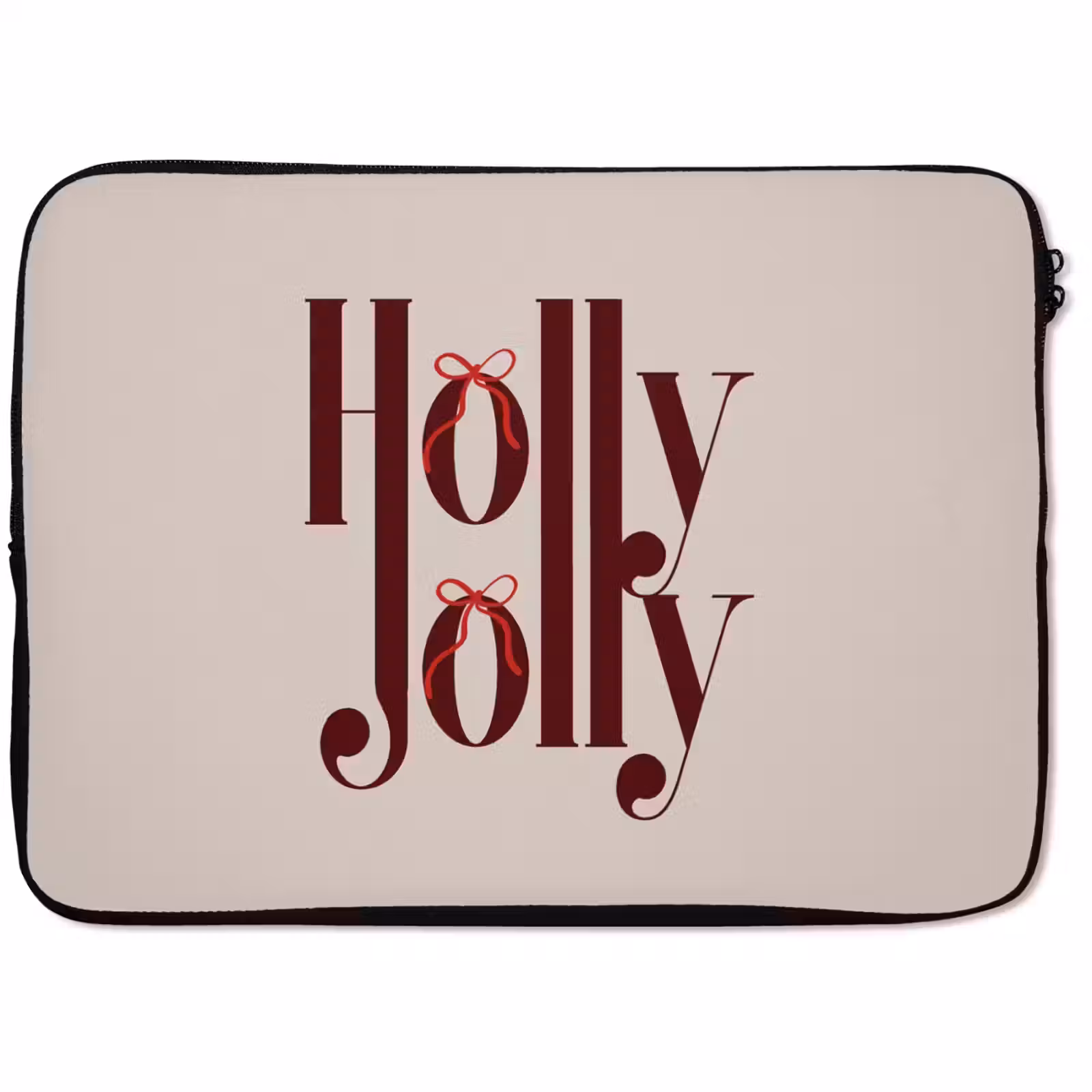 Laptophoes - Tekst - Kerst - Bruin — 1