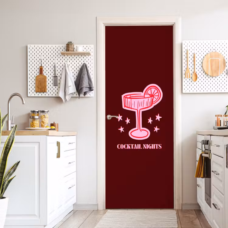 Deursticker - Cocktail - Kerst - Burgundy - Roze — 7