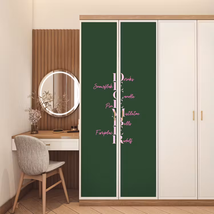 Deursticker - December - Tekst - Kerst - Groen — 5