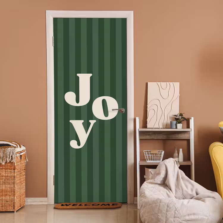 Deursticker - Joy - Kerst - Tekst - Groen — 2