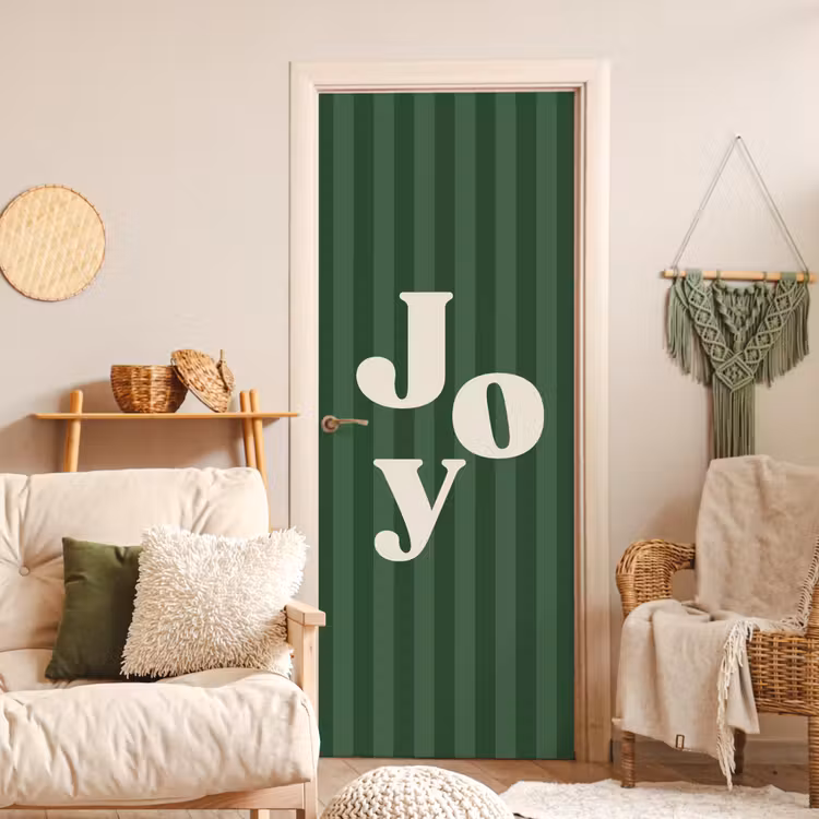 Deursticker - Joy - Kerst - Tekst - Groen — 4