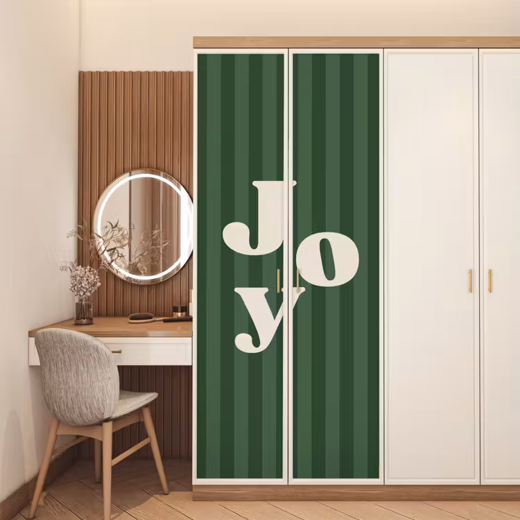 Deursticker - Joy - Kerst - Tekst - Groen — 5