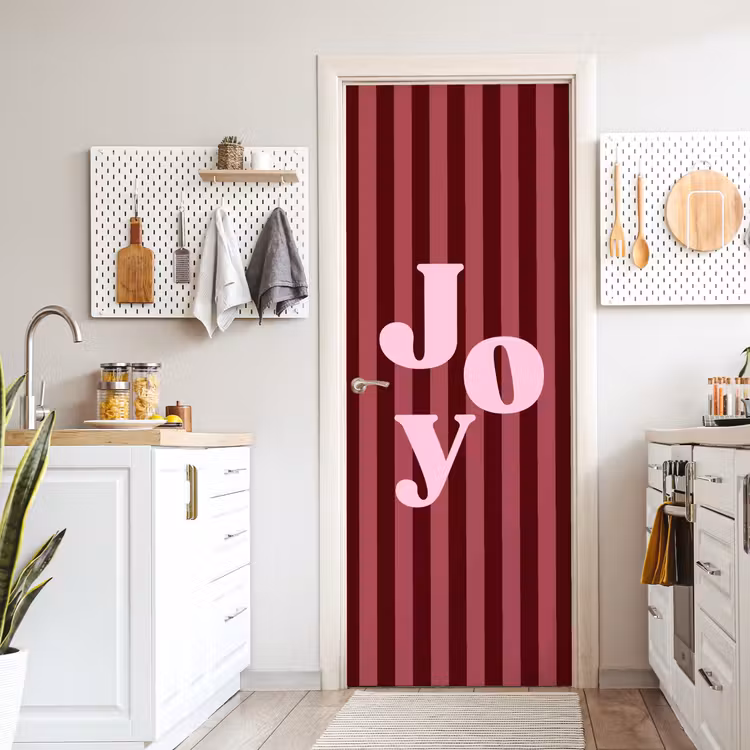 Deursticker - Joy - Kerst - Tekst - Roze — 7