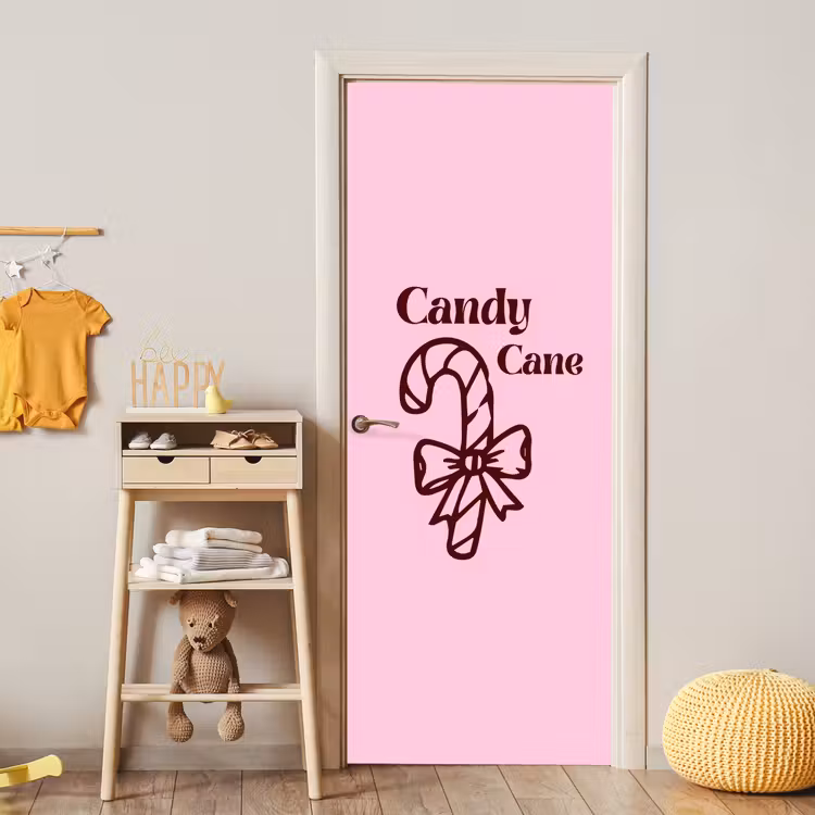 Deursticker - Kerst - Snoep - Tekst - Bruin - Roze — 6