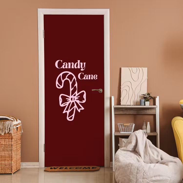Deursticker - Kerst - Snoep - Tekst - Roze — 2