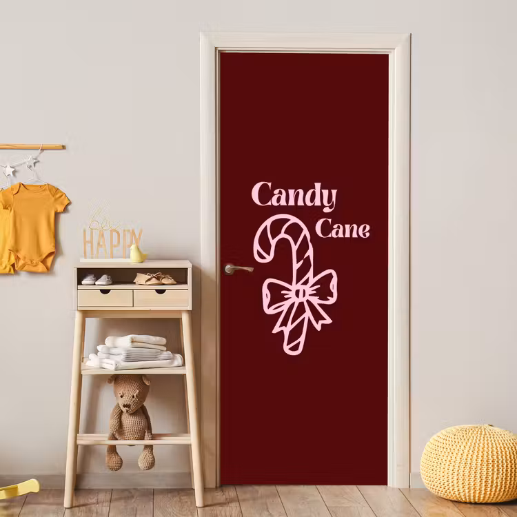 Deursticker - Kerst - Snoep - Tekst - Roze — 6