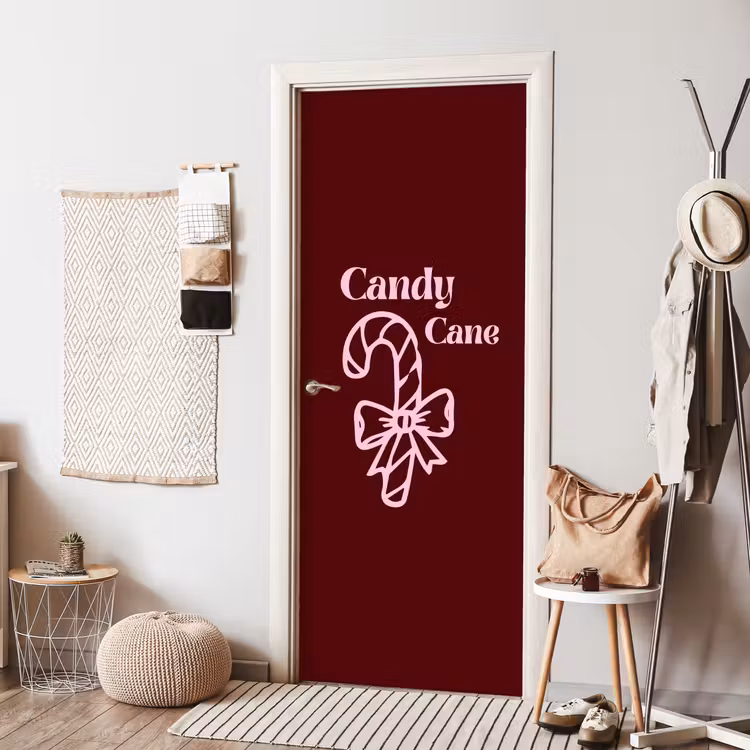 Deursticker - Kerst - Snoep - Tekst - Roze — 8
