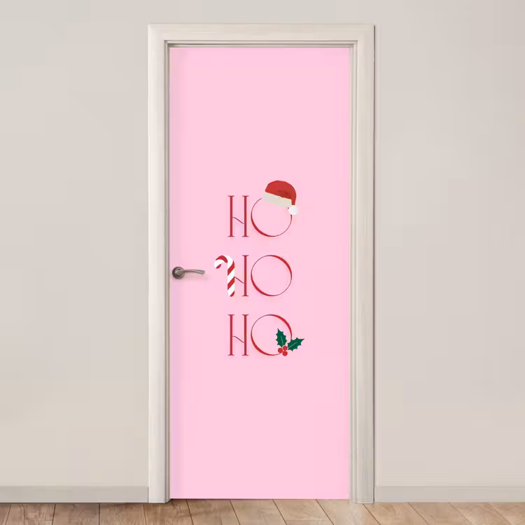 Deursticker - Kerst - Tekst - Roze - Illustratie — 1