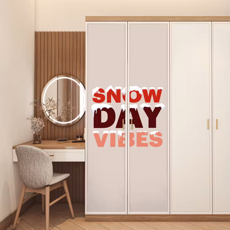 Deursticker - Sneeuw - Kerst - Tekst - Rood — 5