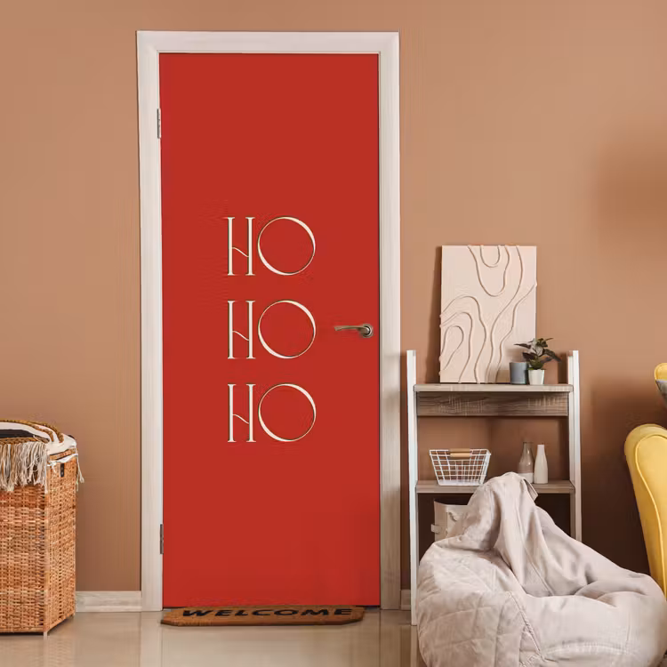 Deursticker - Tekst - Kerst - Modern - Rood — 2