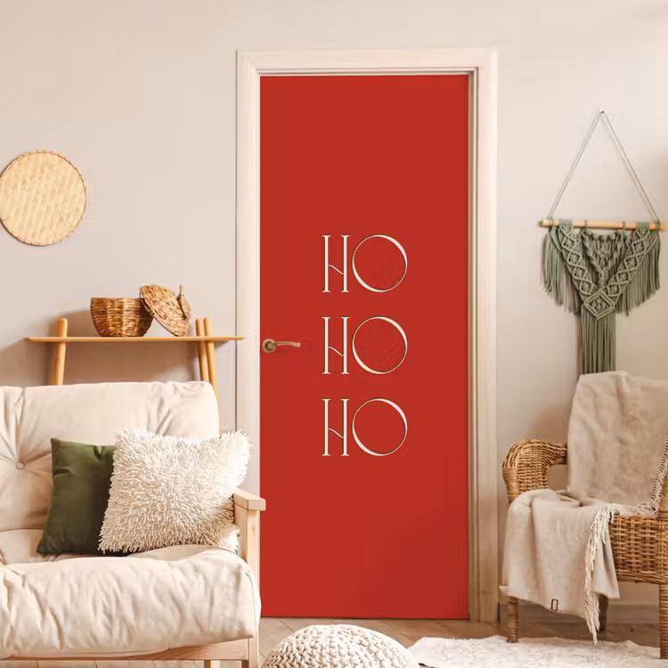 Deursticker - Tekst - Kerst - Modern - Rood — 4