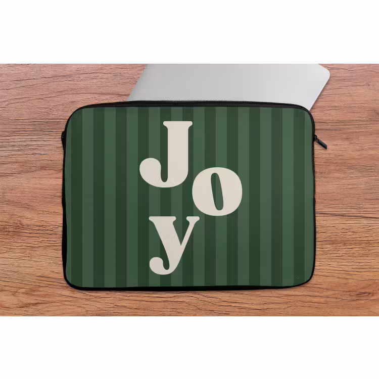 Laptophoes - Joy - Kerst - Tekst - Groen — 2