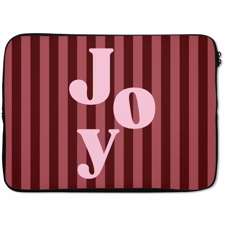 Laptophoes - Joy - Kerst - Tekst - Roze — 1