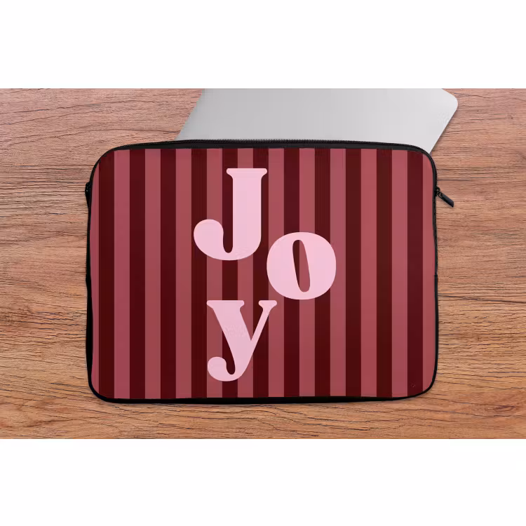 Laptophoes - Joy - Kerst - Tekst - Roze — 2