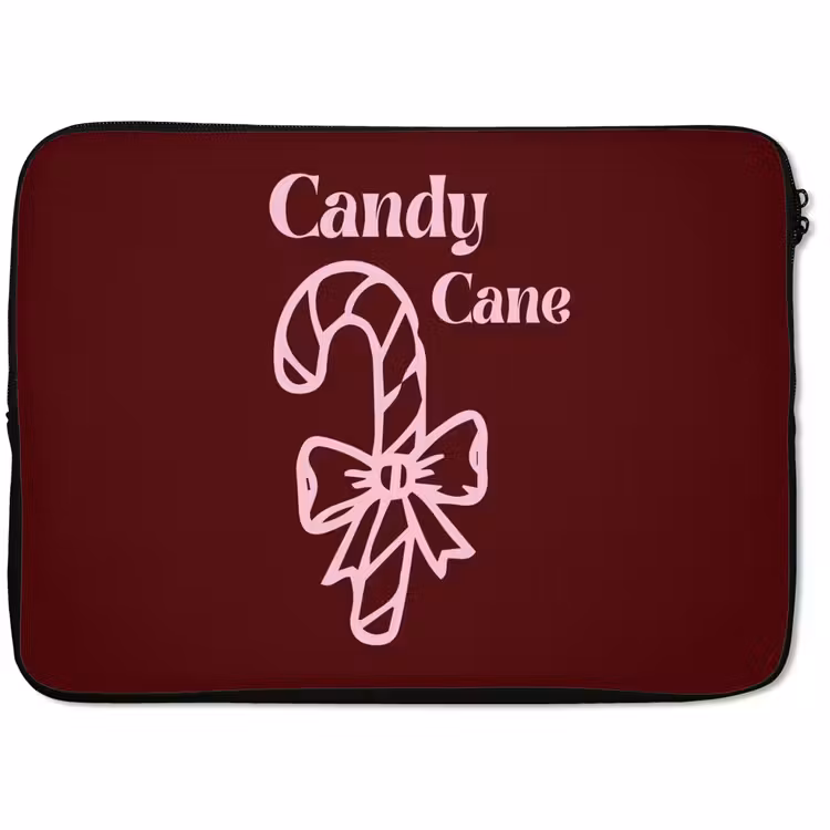 Laptophoes - Kerst - Snoep - Tekst - Roze — 1