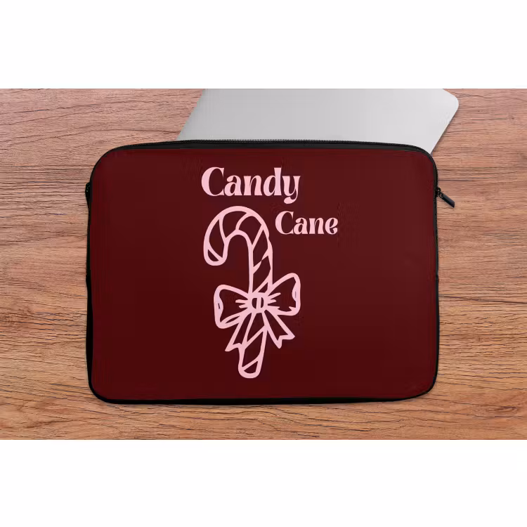 Laptophoes - Kerst - Snoep - Tekst - Roze — 2