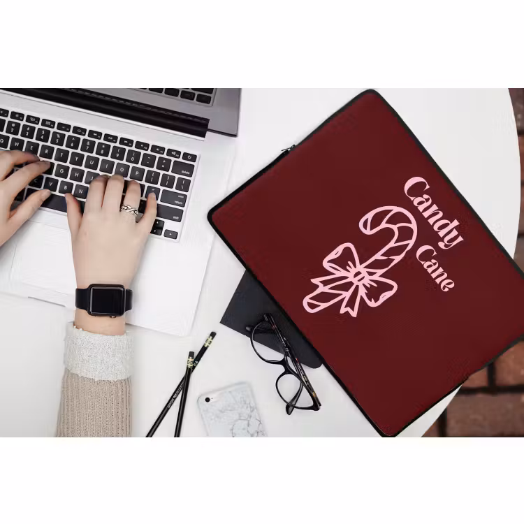 Laptophoes - Kerst - Snoep - Tekst - Roze — 3