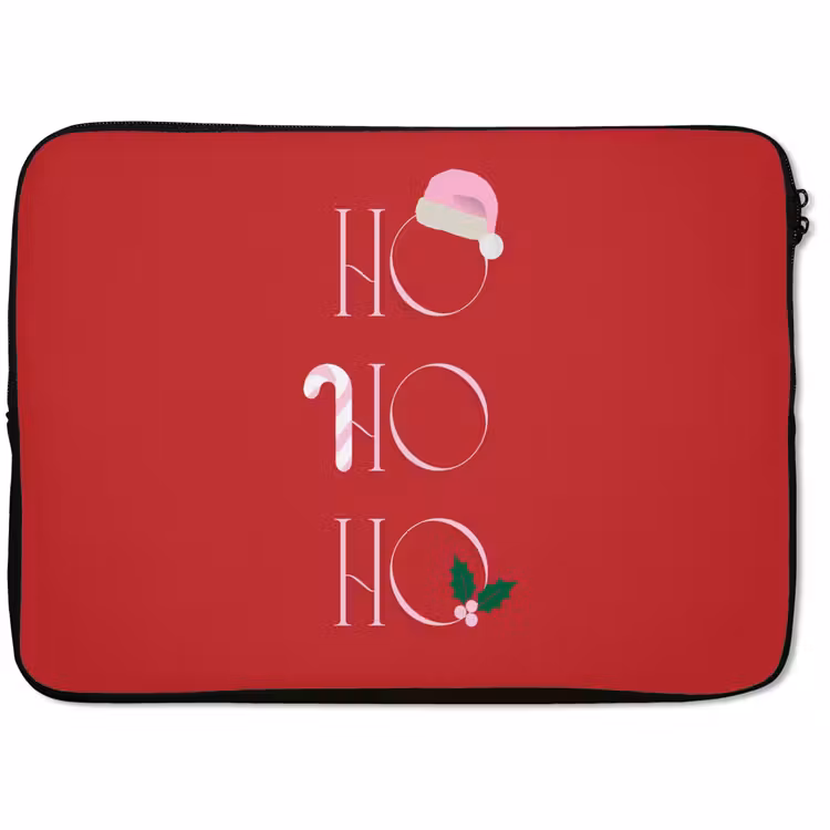 Laptophoes - Kerst - Tekst - illustratie - Rood — 1