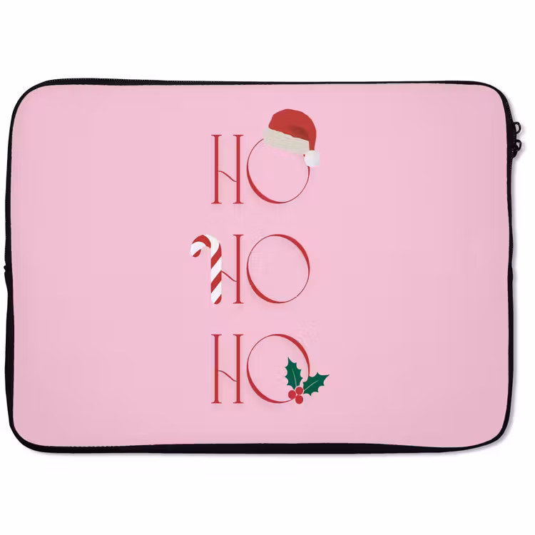 Laptophoes - Kerst - Tekst - Roze - Illustratie — 1