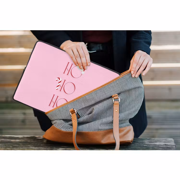 Laptophoes - Kerst - Tekst - Roze - Illustratie — 4