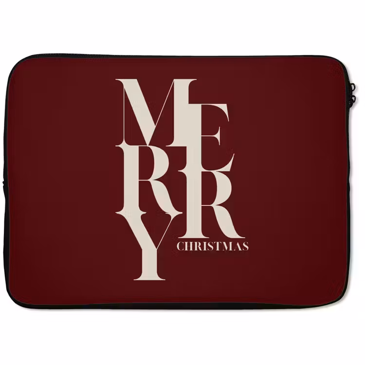 Laptophoes - Merry - Tekst - Donker - Rood — 1