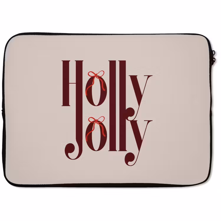 Laptophoes - Tekst - Kerst - Bruin — 1