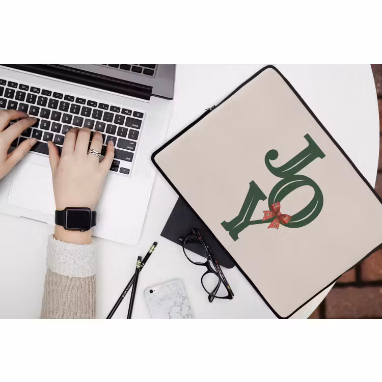 Laptophoes - Tekst - Kerst - Groen — 3