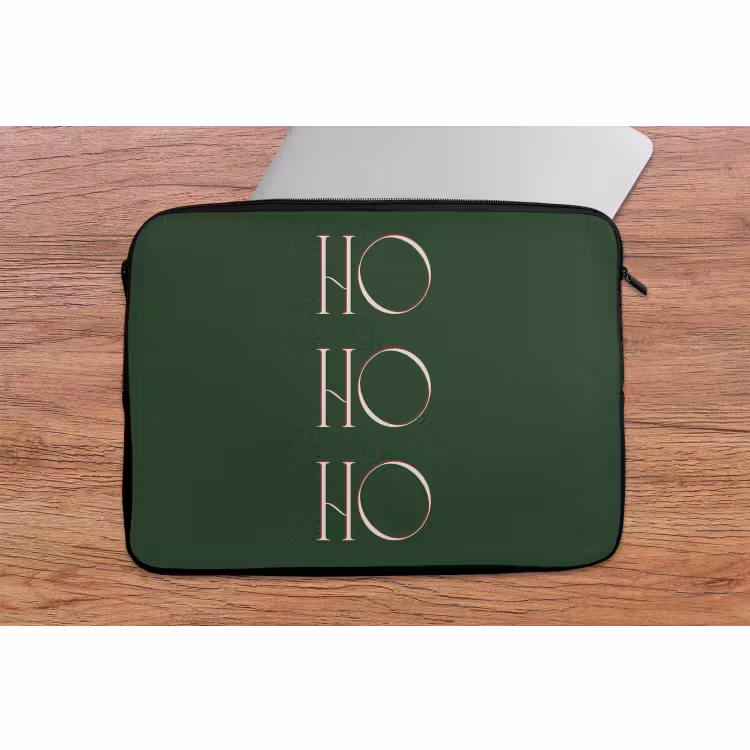 Laptophoes - Tekst - Kerst - Modern - Groen — 2