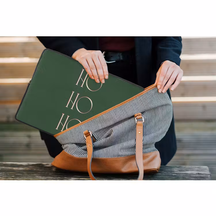Laptophoes - Tekst - Kerst - Modern - Groen — 4