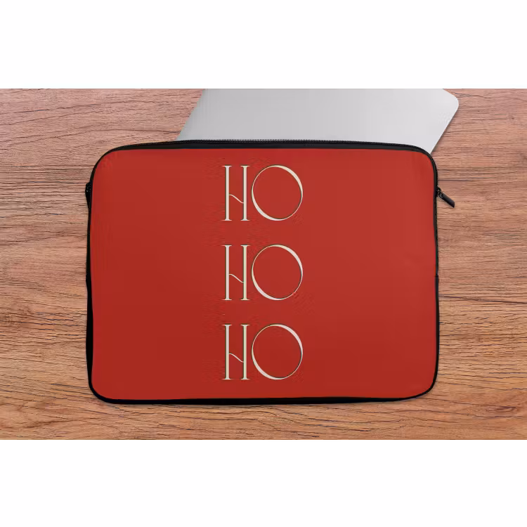 Laptophoes - Tekst - Kerst - Modern - Rood — 2
