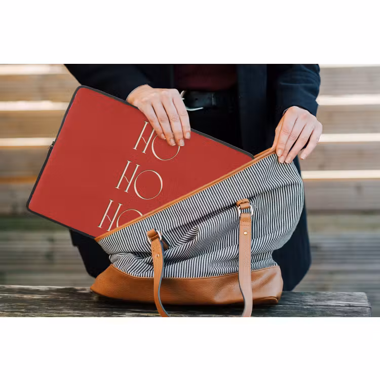 Laptophoes - Tekst - Kerst - Modern - Rood — 4