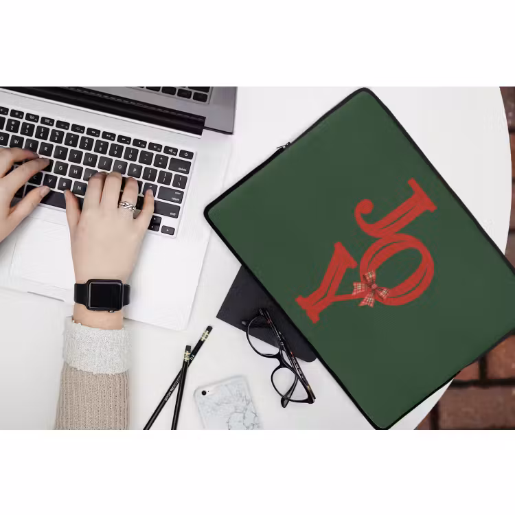 Laptophoes - Tekst - Kerst - Rood — 3