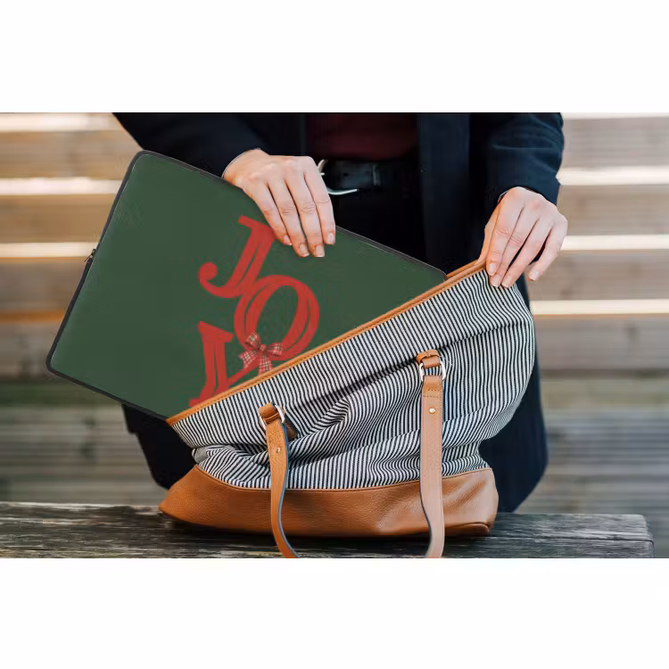 Laptophoes - Tekst - Kerst - Rood — 4